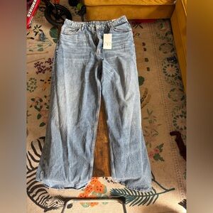 Zara Blue Flare Denim Jeans with Wide Leg